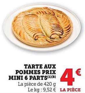 TARTE AUX POMMES PRIX MINI 6 PARTS