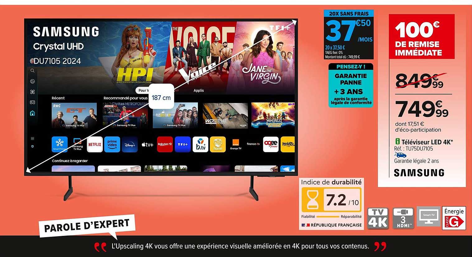 Téléviseur LED 4K Samsung