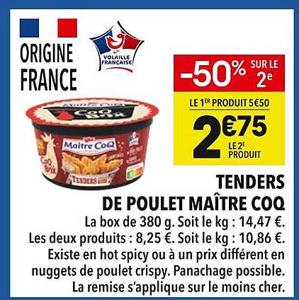 TENDERS DE POULET MAÎTRE COQ