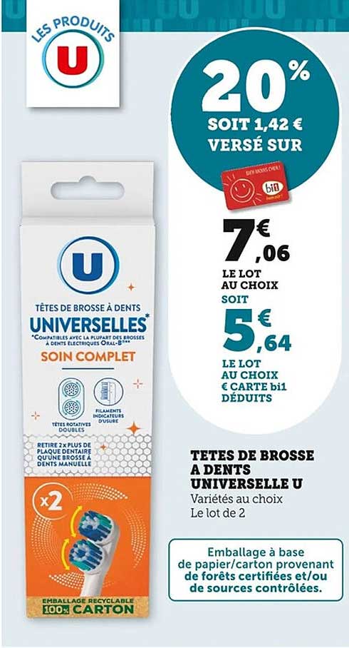 Têtes de brosse à dents Universelles U