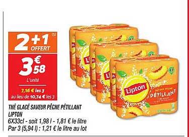 THÉ GLACÉ SAVEUR PÊCHE PÉTILLANT LIPTON