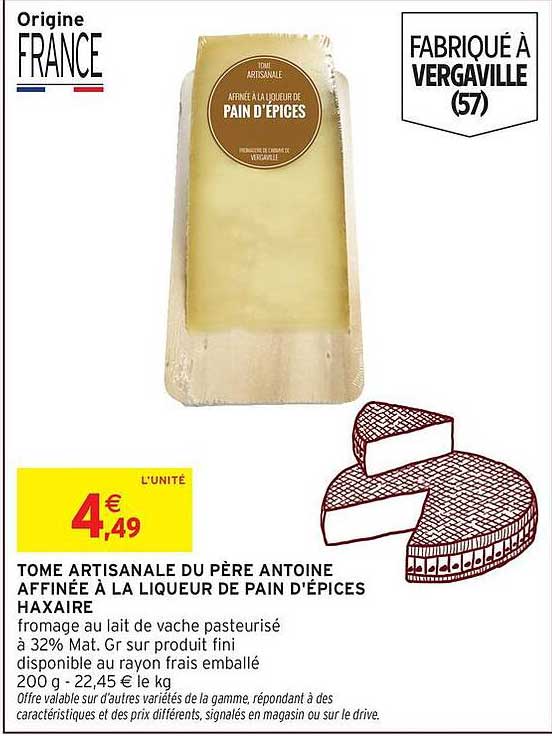 TOME ARTISANALE DU PÈRE ANTOINE AFFINÉE À LA LIQUEUR DE PAIN D'ÉPICES HAXAIRE