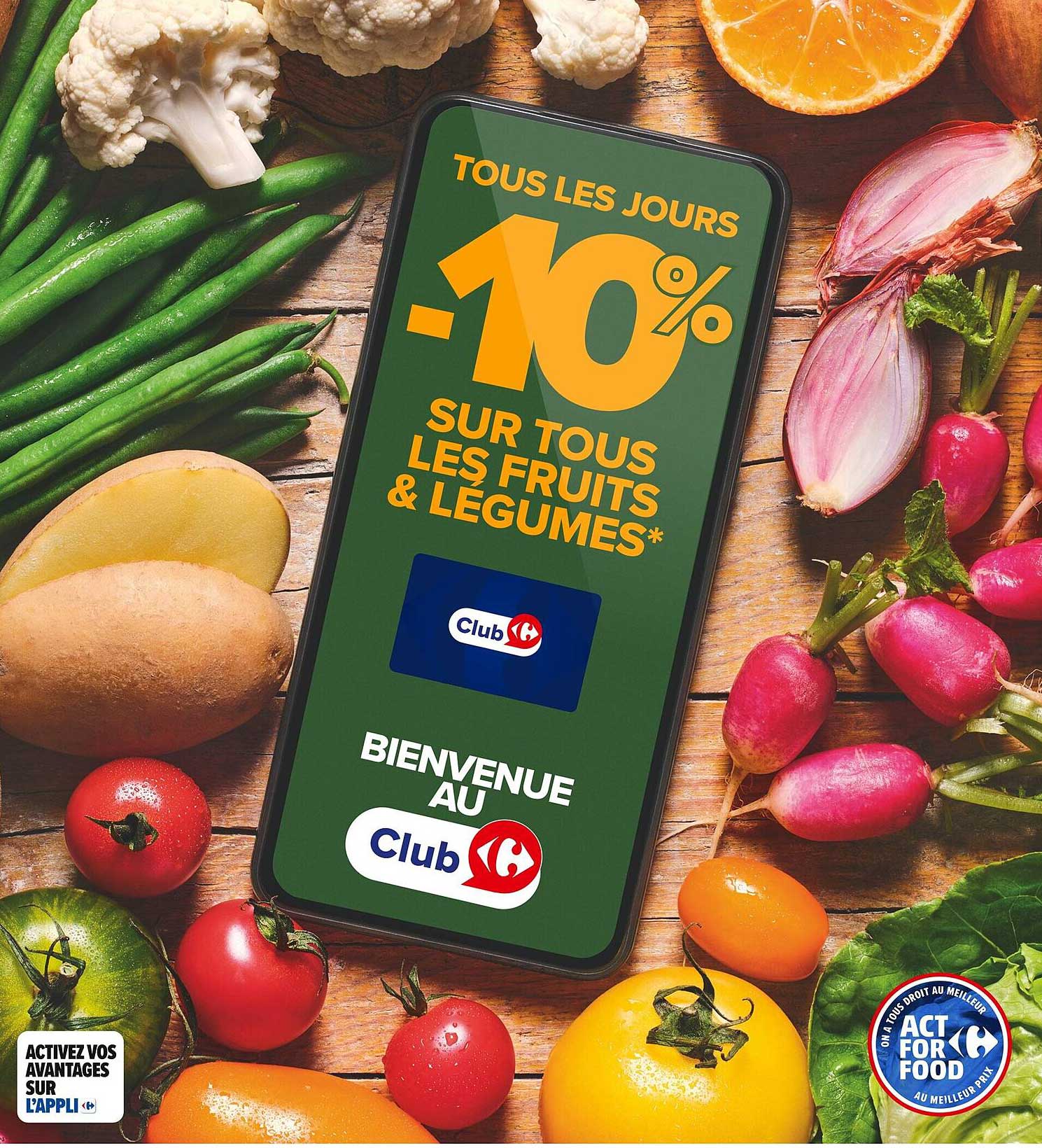 Tous les jours -10% sur tous les fruits & légumes*