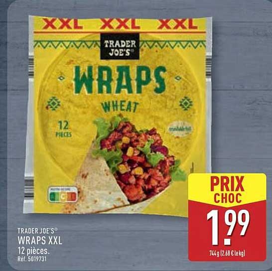 TRADER JOE'S WRAPS XXL 12 pièces