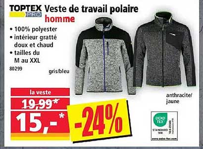 Veste de travail polaire homme