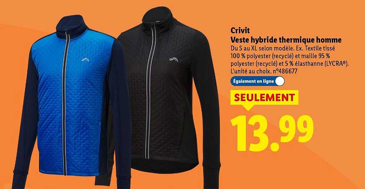 Veste hybride thermique homme