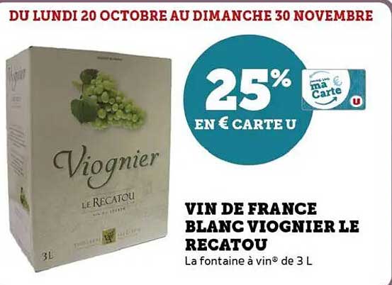 VIN DE FRANCE BLANC VIOGNIER LE RECATOU