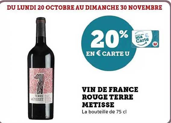 VIN DE FRANCE ROUGE TERRE METISSEE
