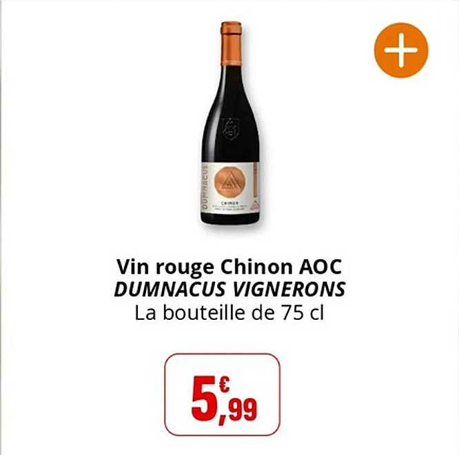 Vin rouge Chinon AOC Dumnacus Vignerons