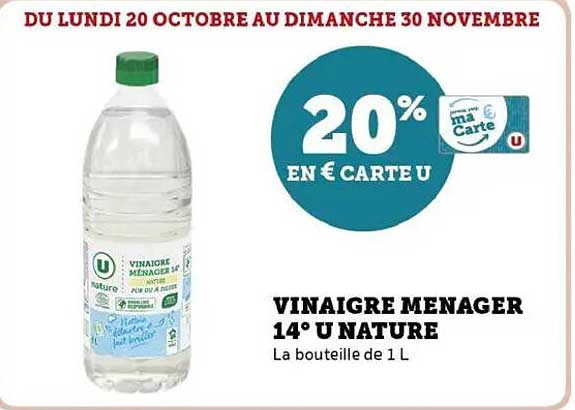 VINAIGRE MENAGER 14° U NATURE