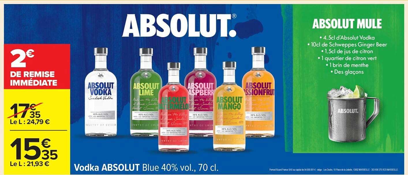 Vodka ABSOLUT 40% vol., 70 cl.