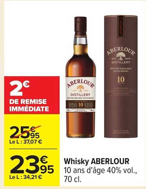 Whisky ABERLOUR 10 ans d'âge 40% vol., 70 cl.