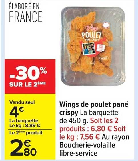 Wings de poulet pané crispy