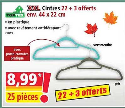XXL Cintres 22 + 3 offerts