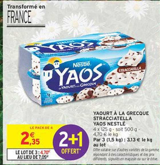 Yaourt à la Grecque Stracciatella Yaos Nestlé