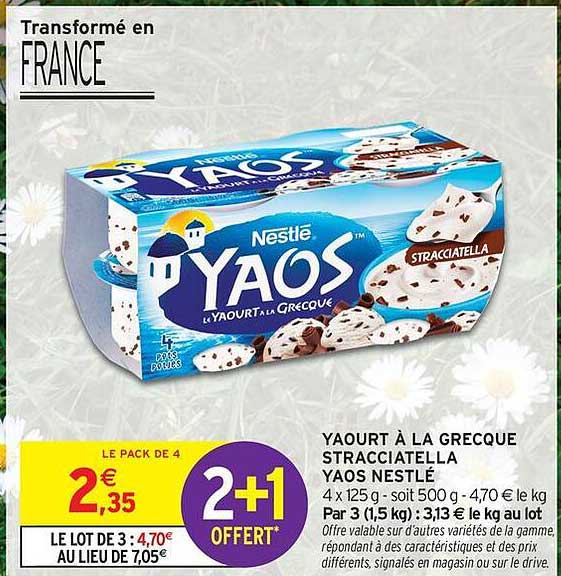 YAOURT À LA GRECQUE STRACCIATELLA YAOS NESTLÉ