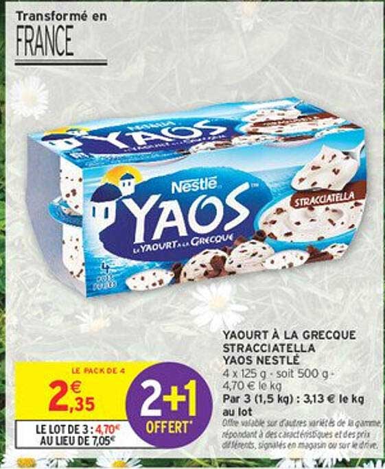 YAOURT À LA GRECQUE STRACCIATELLA YAOS NESTLÉ