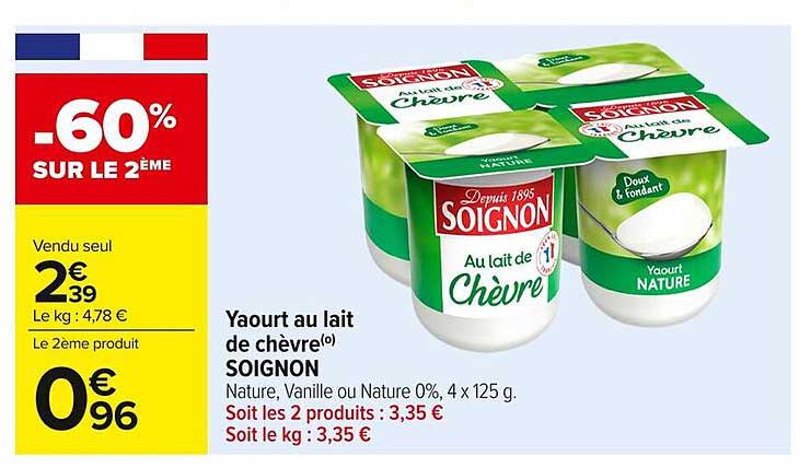 Yaourt au lait de chèvre SOIGNON