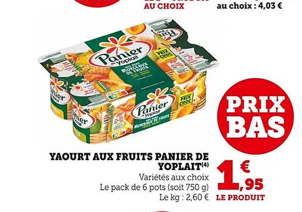 YAOURT AUX FRUITS PANIER DE YOPLAIT