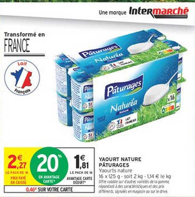 Yaourt nature Pâturages