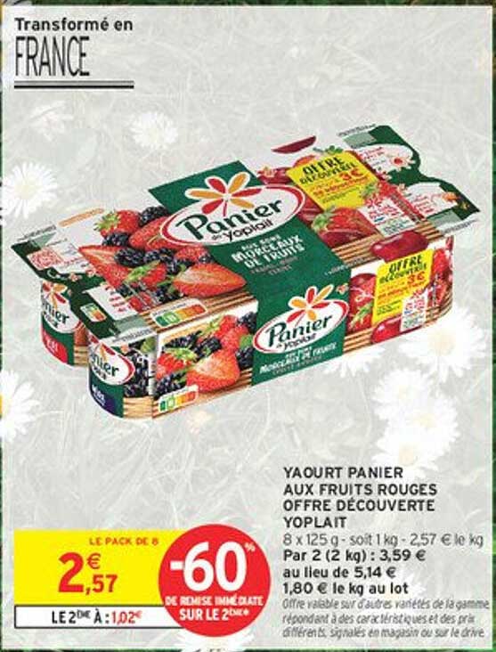 Yaourt Panier aux Fruits Rouges Offre Découverte Yoplait