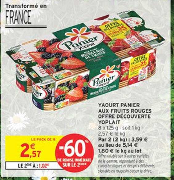 Yaourt Panier aux fruits rouges Offre Découverte Yoplait