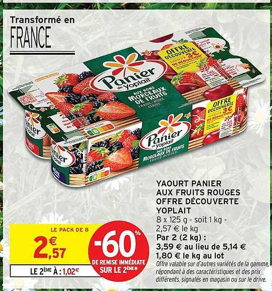 YAOURT PANIER AUX FRUITS ROUGES OFFRE DÉCOUVERTE YOPLAIT