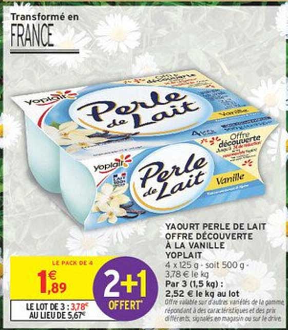 Yaourt Perle de Lait Offre Découverte à la Vanille Yoplait