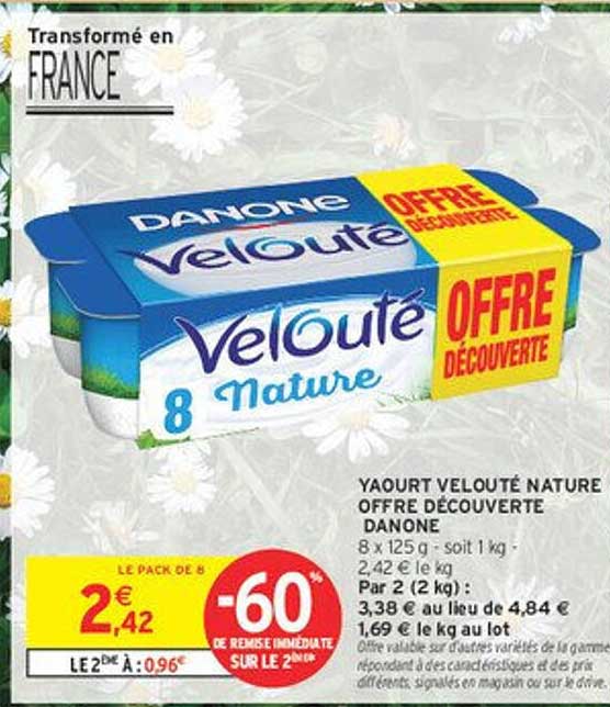 YAOURT VELOUTÉ NATURE OFFRE DÉCOUVERTE DANONE