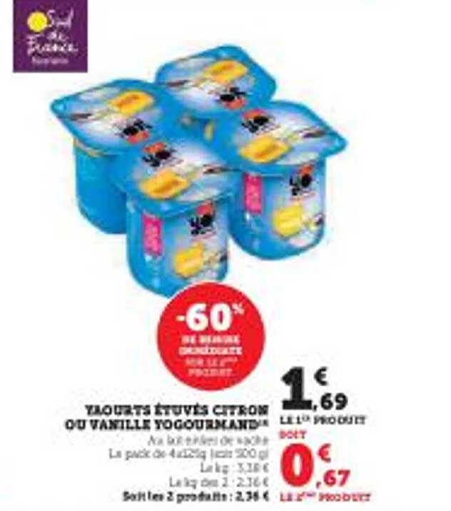 YAOURTS ÉTUVÉS CITRON OU VANILLE YOGOURMAND