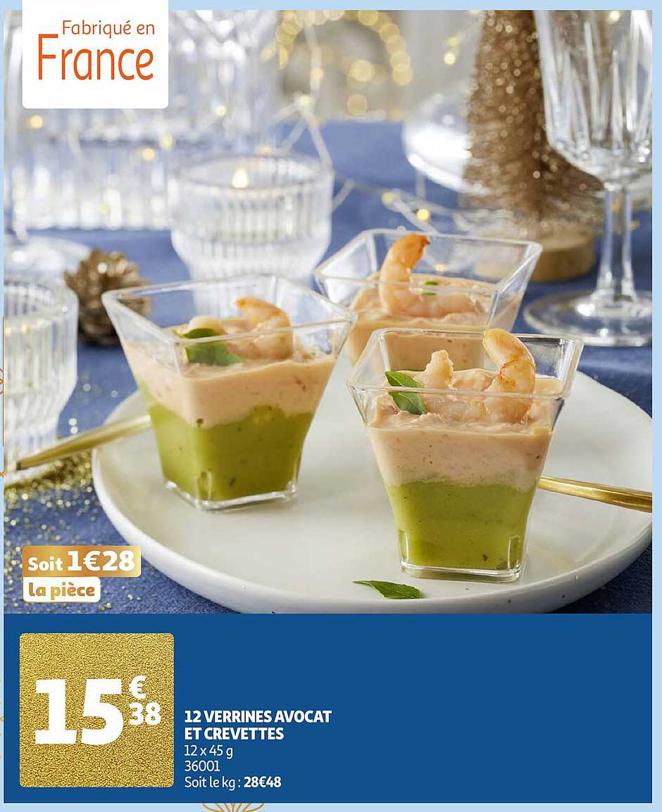 12 VERRINES AVOCAT ET CREVETTES