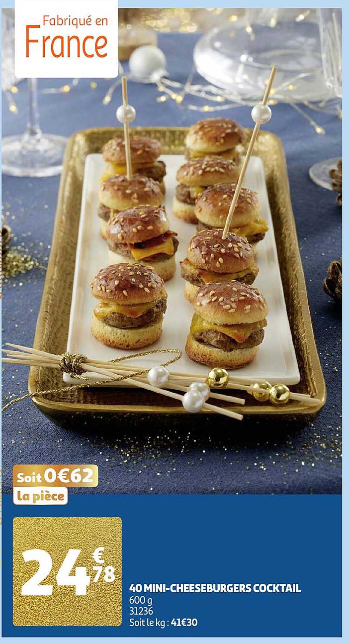 40 MINI-CHEESEBURGERS COCKTAIL