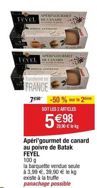 Apéri'gourmet de canard au poivre de Batak FEYEL
