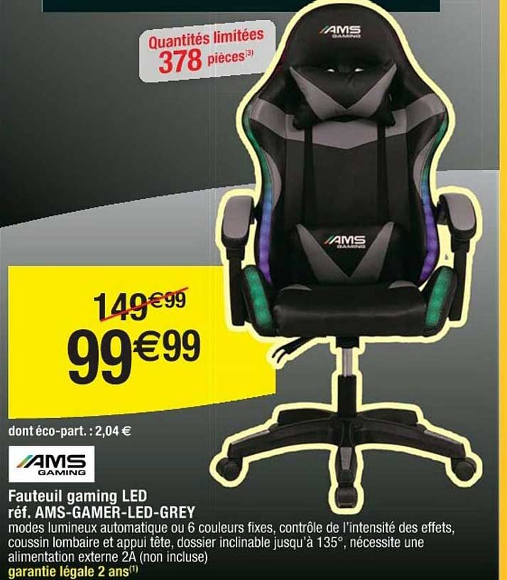 Fauteuil gaming LED