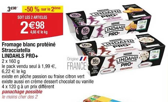 Fromage blanc protéiné Stracciatella LINDAHLS PRO+