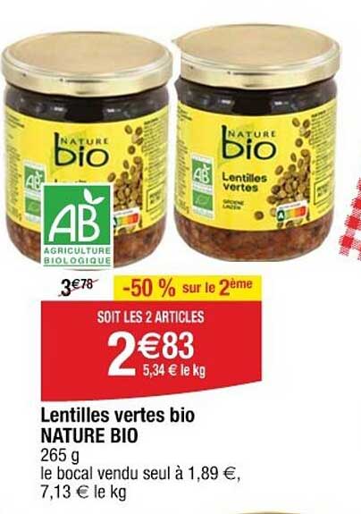 Lentilles vertes bio NATURE BIO