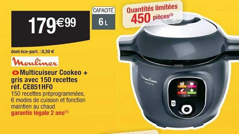 Moulinex Multicuiseur Cookeo + gris avec 150 recettes réf. CE851HF0