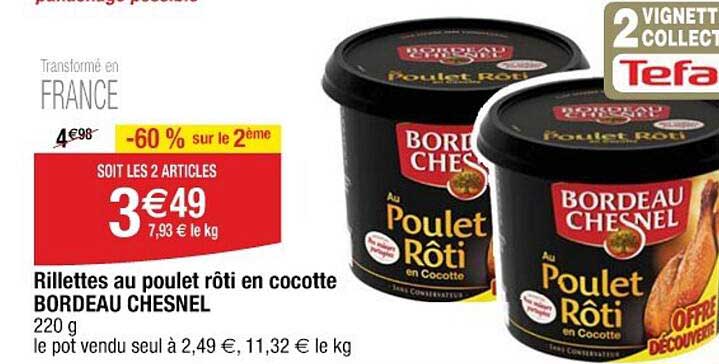 Rillettes au poulet rôti en cocotte BORDEAU CHESNEL