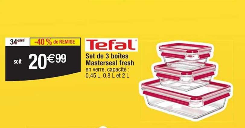 Tefal Set de 3 boîtes Masterseal fresh