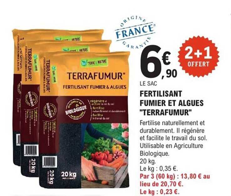 FERTILISANT FUMIER ET ALGUES "TERRAFUMUR"