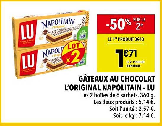 GÂTEAUX AU CHOCOLAT L'ORIGINAL NAPOLITAIN - LU