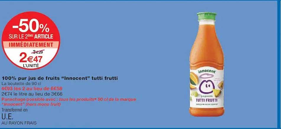 100% pur jus de fruits “Innocent” tutti frutti