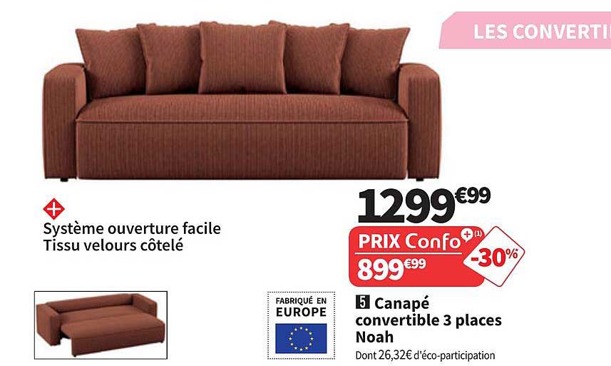 Canape Convertible 3 Places Conforamanull