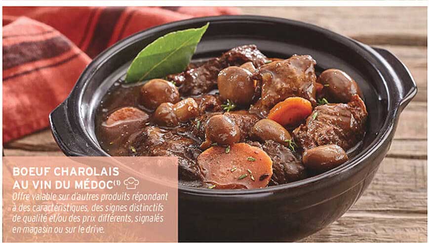 BOEUF CHAROLAIS AU VIN DU MÉDOC