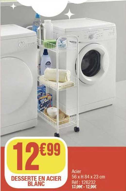 DESSERTE EN ACIER BLANC