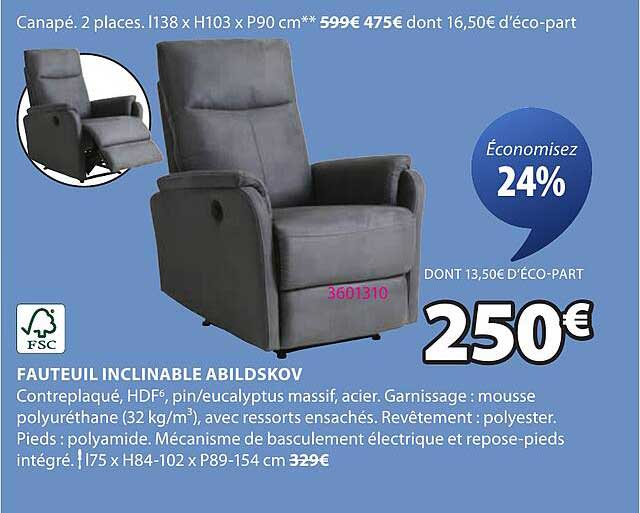 FAUTEUIL INCLINABLE ABILDSKOV