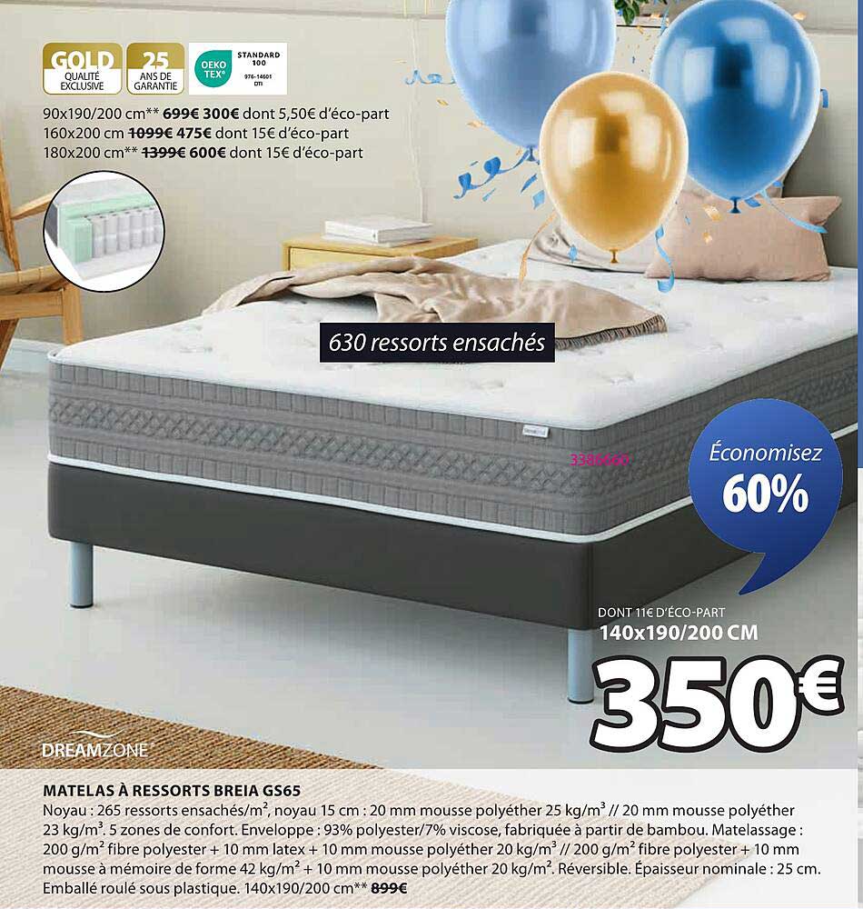 MATELAS À RESSORTS BREIA GS65
