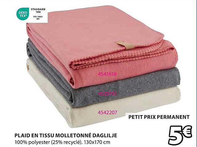 PLAID EN TISSU MOLLETONNÉ DAGLILIJE