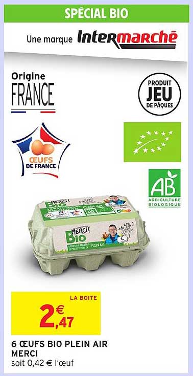 Prix 6 Oeufs Bio