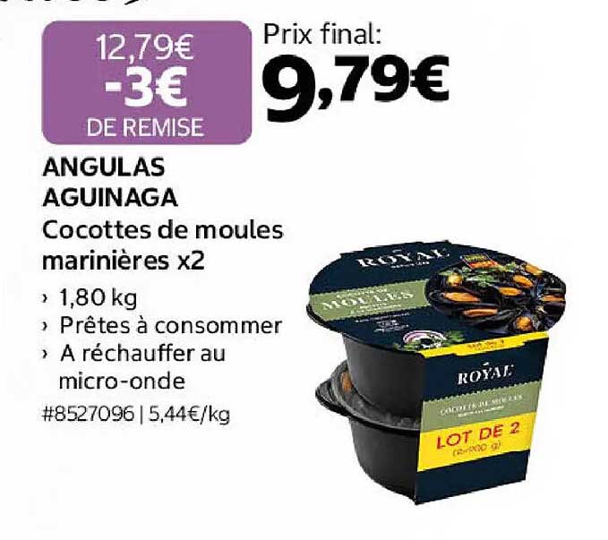 ANGULAS AGUINAGA Cocottes de moules marinières x2